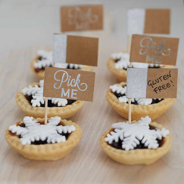 Festive Silver Foiled Cake Picks (12pk) – product image 1