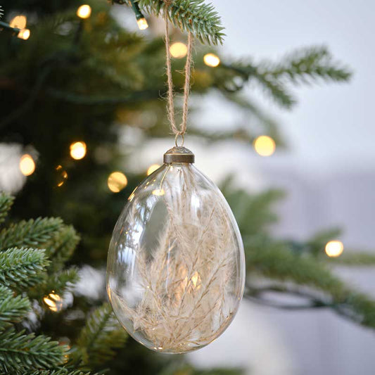 Pampas Bauble Tree Decorations - 14cm (2pk)