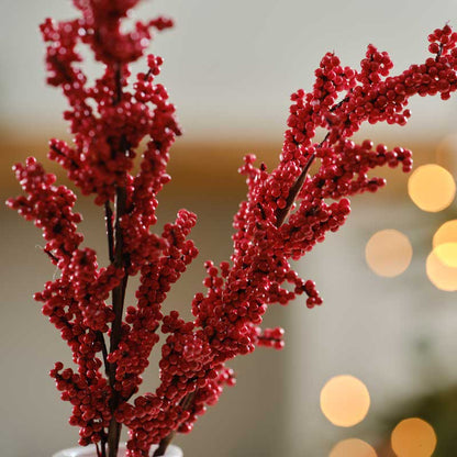 Red Berry Stems Christmas Foliage - 75cm (5pk)