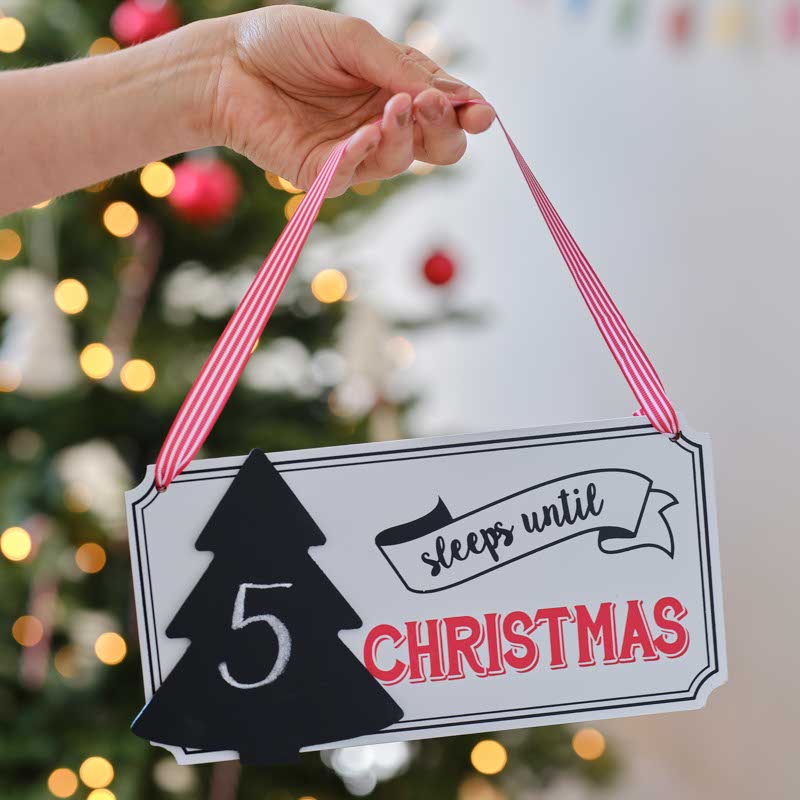 Sleeps Until Christmas Wooden Sign - 21.5cm – product image 1