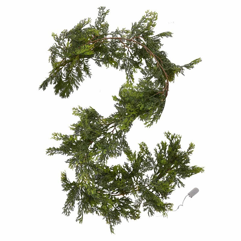 Pine Foliage Christmas Garland with Lights - 1.8m