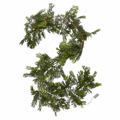 Pine Foliage Christmas Garland with Lights - 1.8m