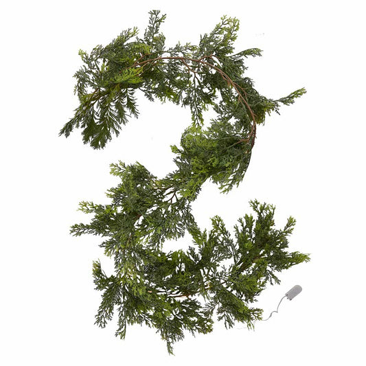 Pine Foliage Christmas Garland with Lights - 1.8m