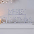 Silver Metal Merry Christmas Sign - 24cm x 38cm – product image 1