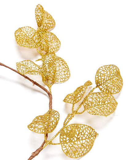 Gold Glitter Leaf Garland - 1.5m