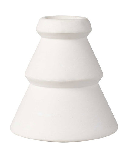 White Ceramic Tree Shaped Candle Holders (2pk)