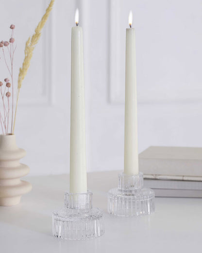 Glass Dinner Candle Holders (2pk)