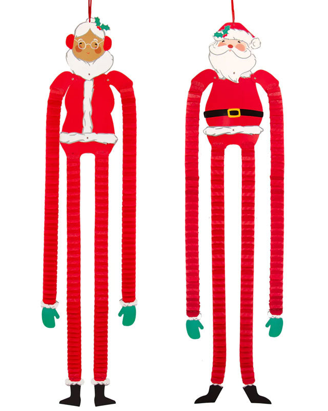 Mr & Mrs Claus Hanging Decorations (2pk)