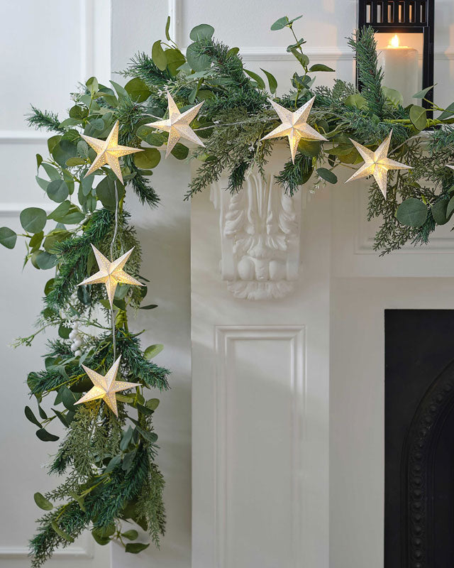 White Paper Stars String Lights