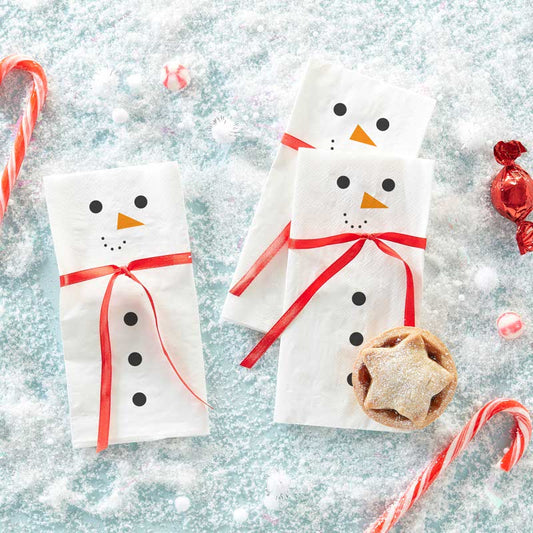 Snowman with Scarf Paper Napkins - 32cm (16pk)