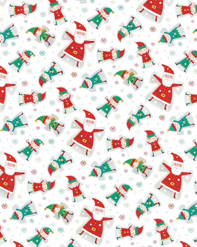 Santa & Elf Christmas Gift Wrap - 8m