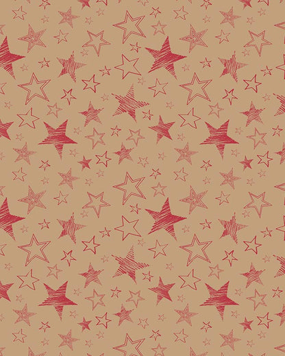 Red Stars Christmas Gift Wrap - 4m