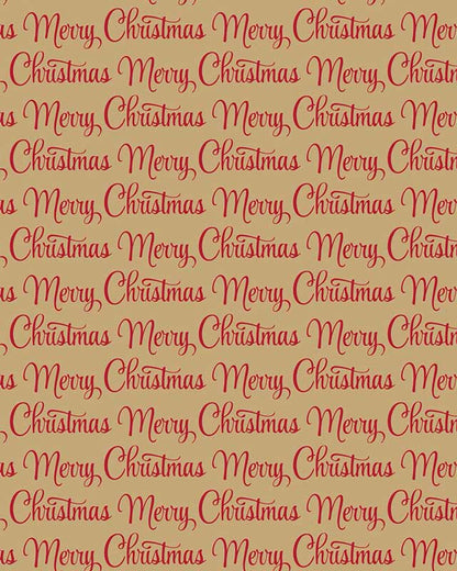 Red Merry Christmas Gift Wrap - 4m