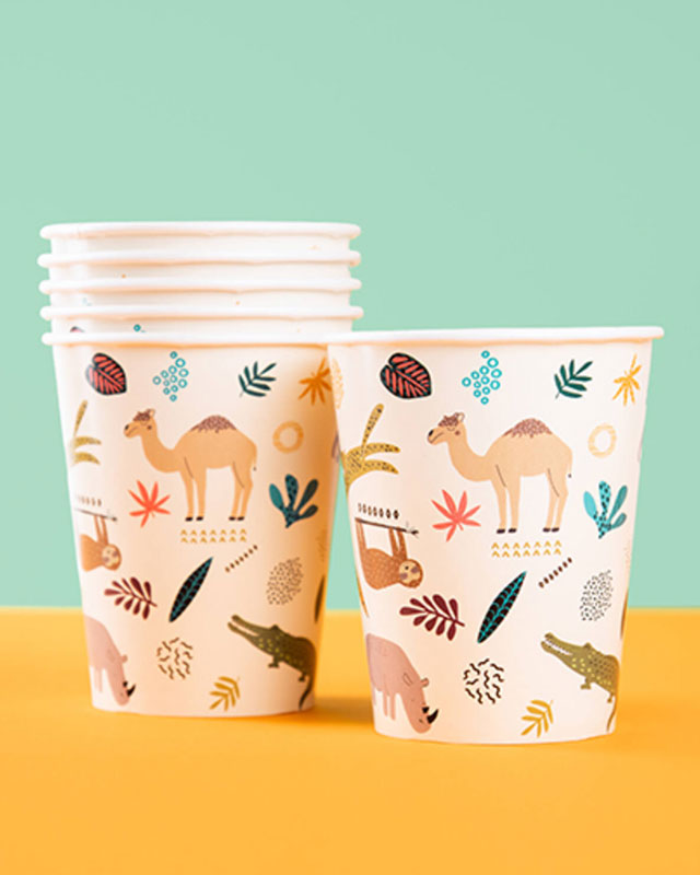 Zoo Party Paper Cups - 250ml (6pk)