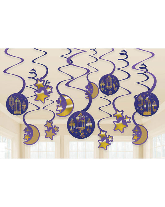 Eid Swirl Decorations - 17.7cm (12pk)