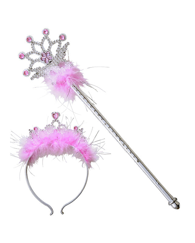 Jewelled Marabou Tiara & Wand
