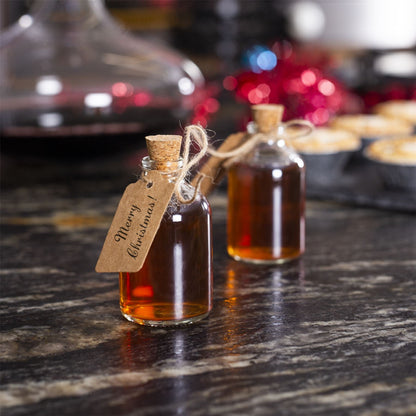Mini 50ml Glass Bottles with Decorative Labels - Set of 12  | M&W	