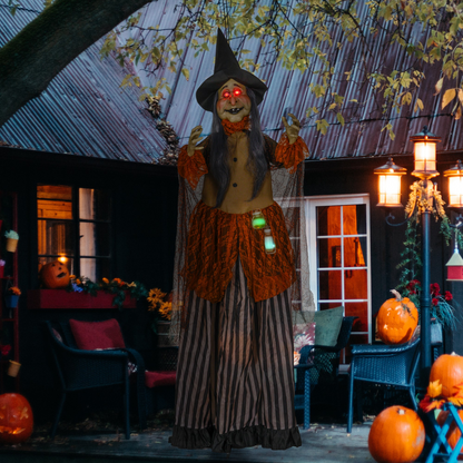 HOMCOM Outdoor Halloween Animatronic with Sound Activated, Light Up Eyes