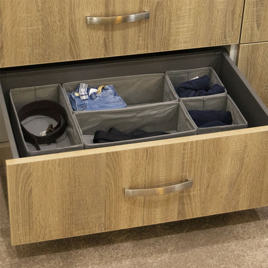 Foldable Fabric Drawer Inserts & Drawer Organisers - Set of 12 | M&W	