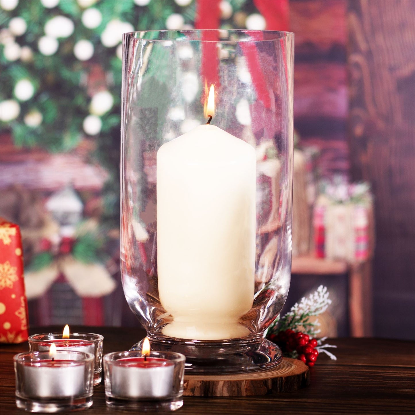 Tall Glass Storm Lantern Candle Holder | M&W	