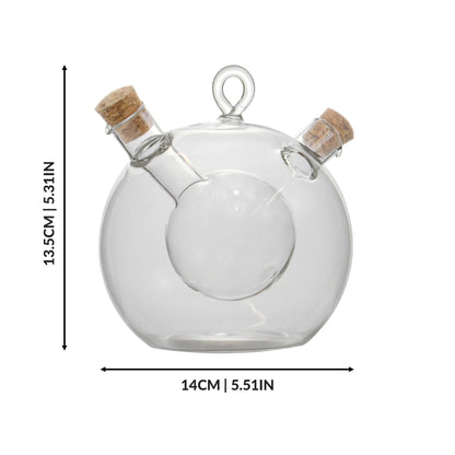 2 In 1 Oil & Vinegar Glass Dispenser Cruet | M&W	