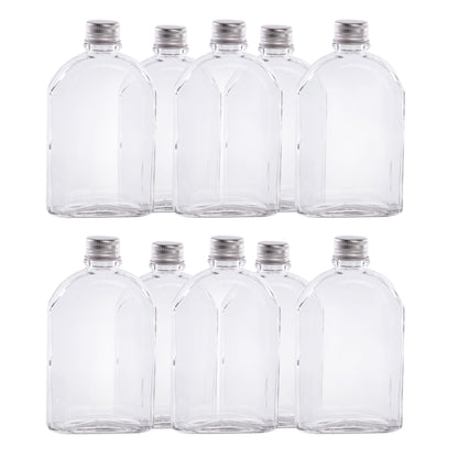 Glass Flask Bottles with Lids 350ml - Set of 10 | Pukkr	