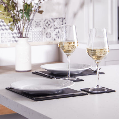 Faux Leather Placemats & Coaster Table Set - 12 Piece | M&W	