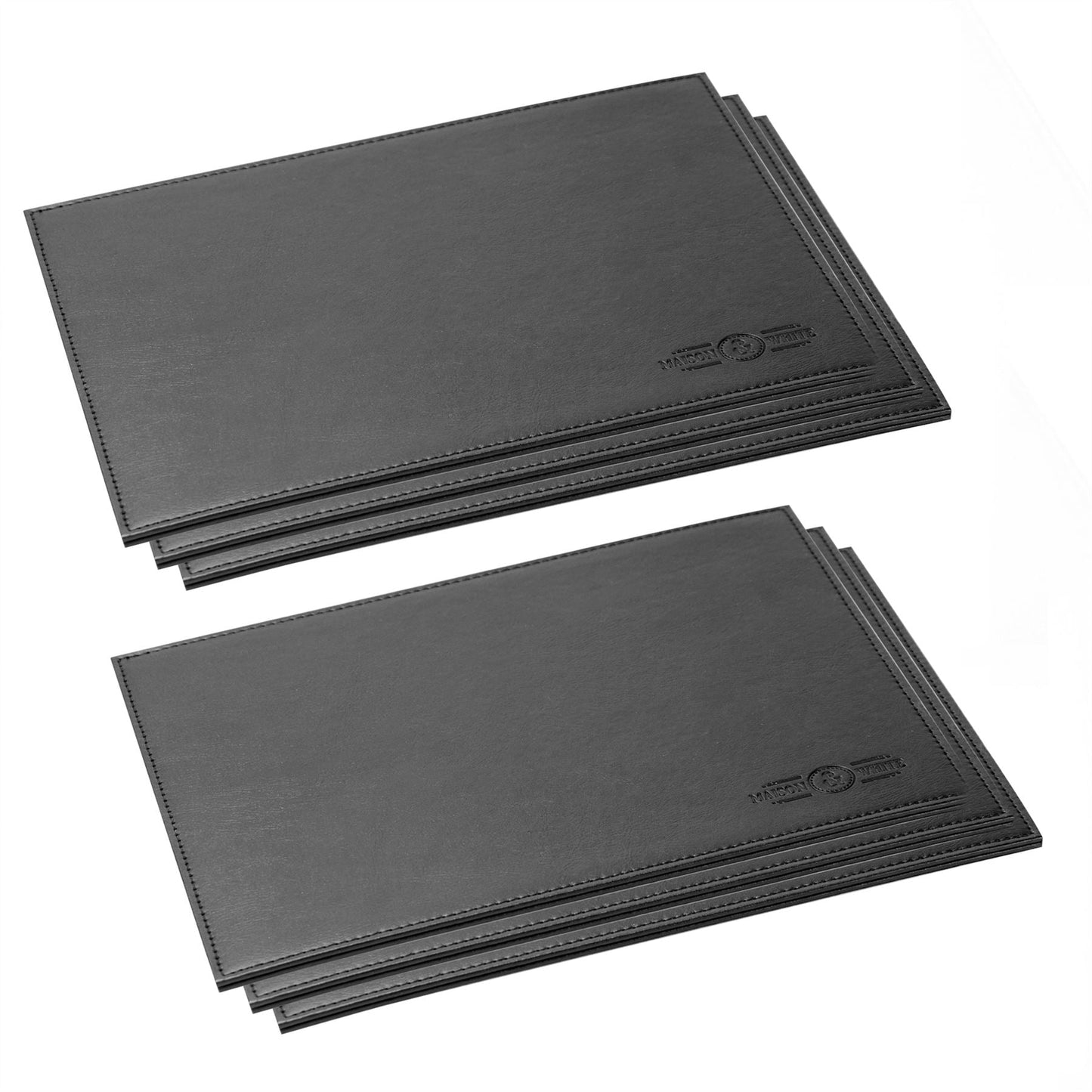 Faux Leather Placemats & Coaster Table Set - 12 Piece | M&W	