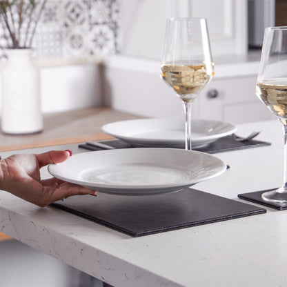 Faux Leather Placemats & Coaster Table Set - 12 Piece | M&W	
