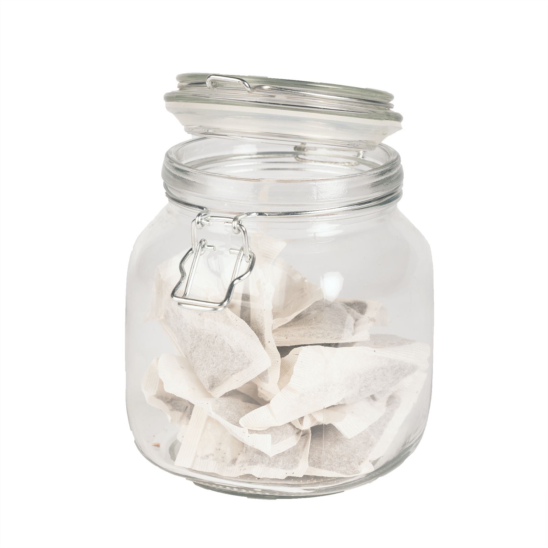 1L Glass Storage Jars with Clip Top Lid - Set of 6 | M&W	