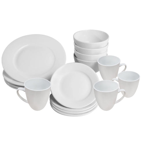 16 Piece White Porcelain Dinner Set | M&W	