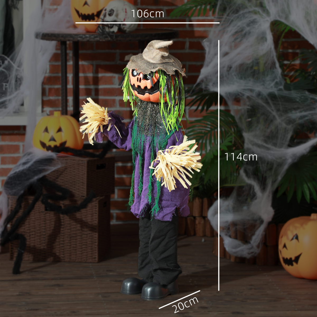 HOMCOM Pumpkin Halloween Animatronic Prop for Indoor Outdoor Decoration – product image 3