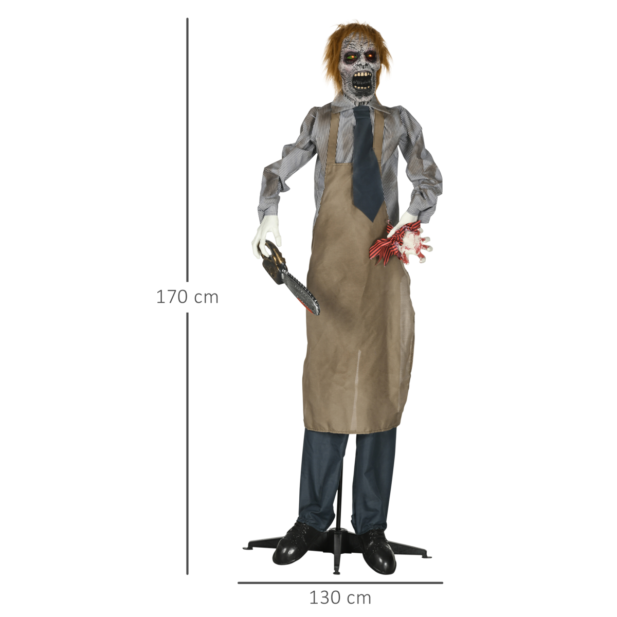 HOMCOM Life Size Outdoor Halloween Decoration Animatronic Chainsaw – product image 3