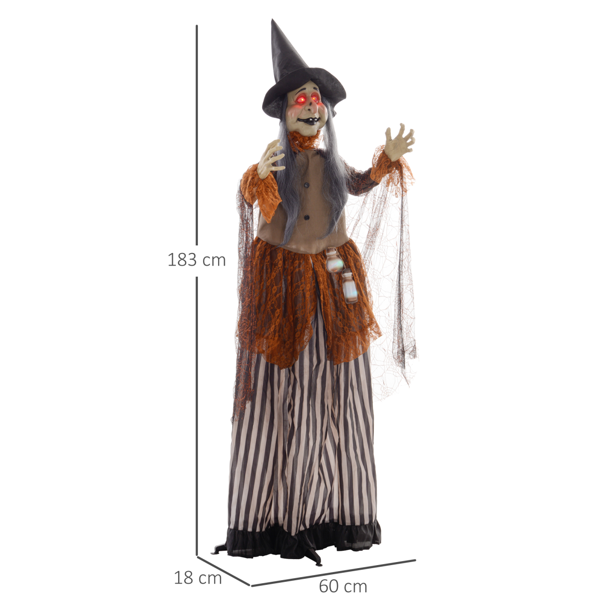 HOMCOM Outdoor Halloween Animatronic with Sound Activated, Light Up Eyes – product image 3