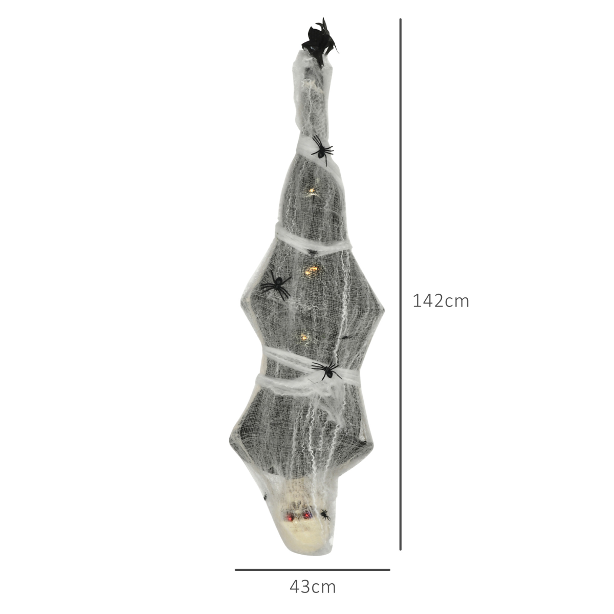HOMCOM 5.5ft Animated Halloween Decoration Hanging Mummy with Spider Web