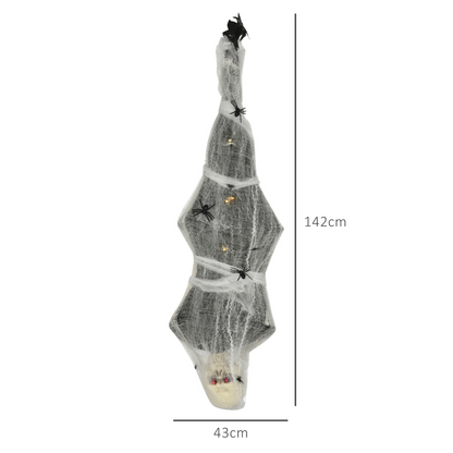 HOMCOM 5.5ft Animated Halloween Decoration Hanging Mummy with Spider Web