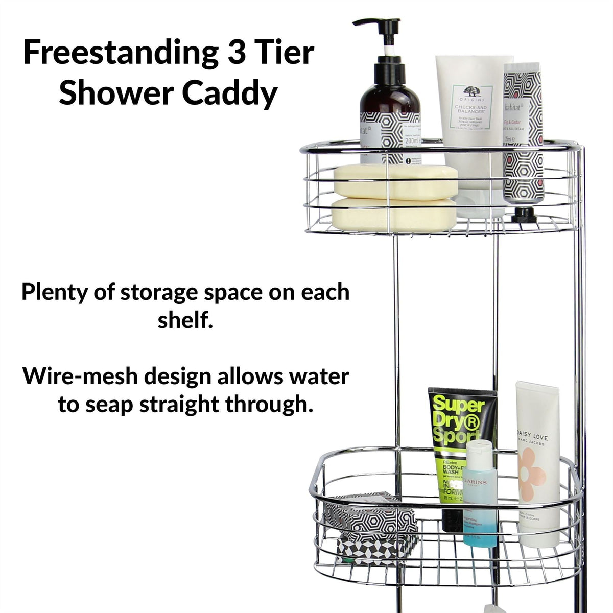 Freestanding 3 Tier Shower Caddy | M&W	