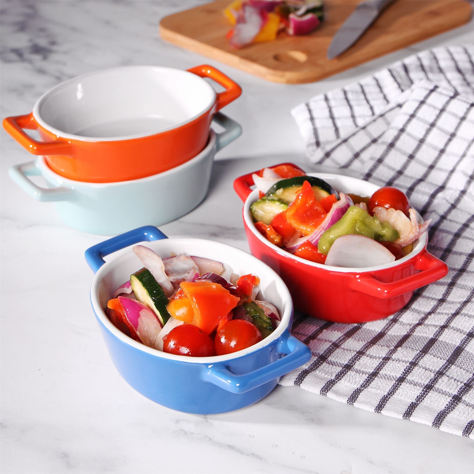 Mini Ceramic Oven Dishes - Set of 4 Oval | M&W	