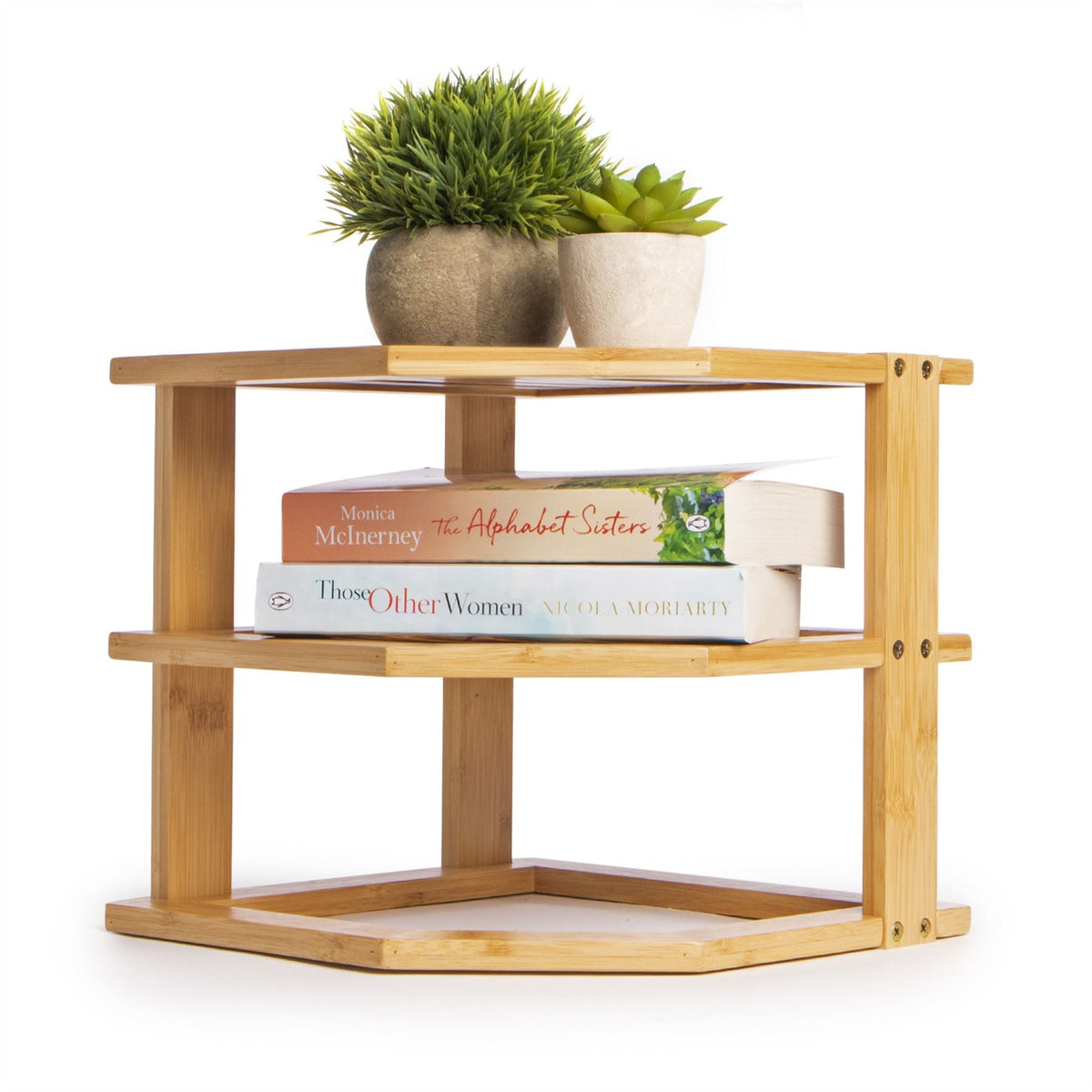 Bamboo 3 Tier Corner Shelf | M&W	