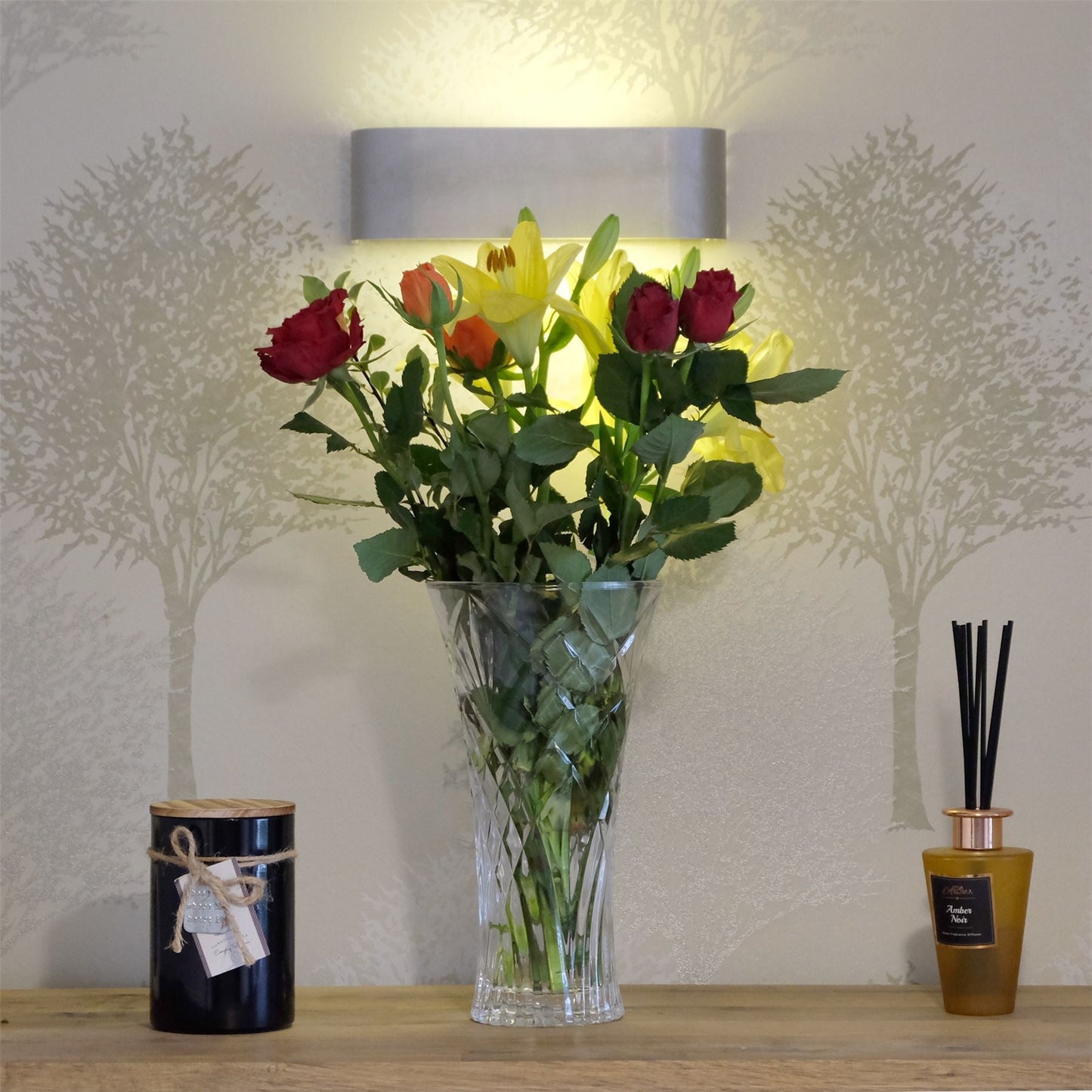 Crystal Glass Short Flower Vase | M&W	