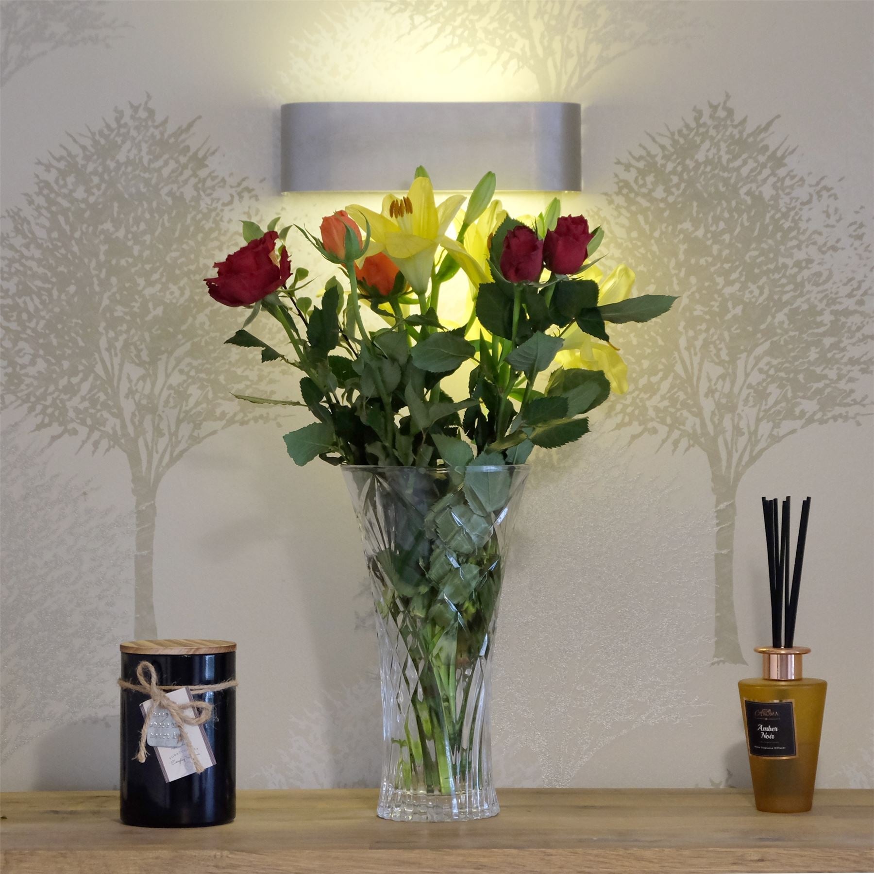Crystal Glass Short Flower Vase | M&W	