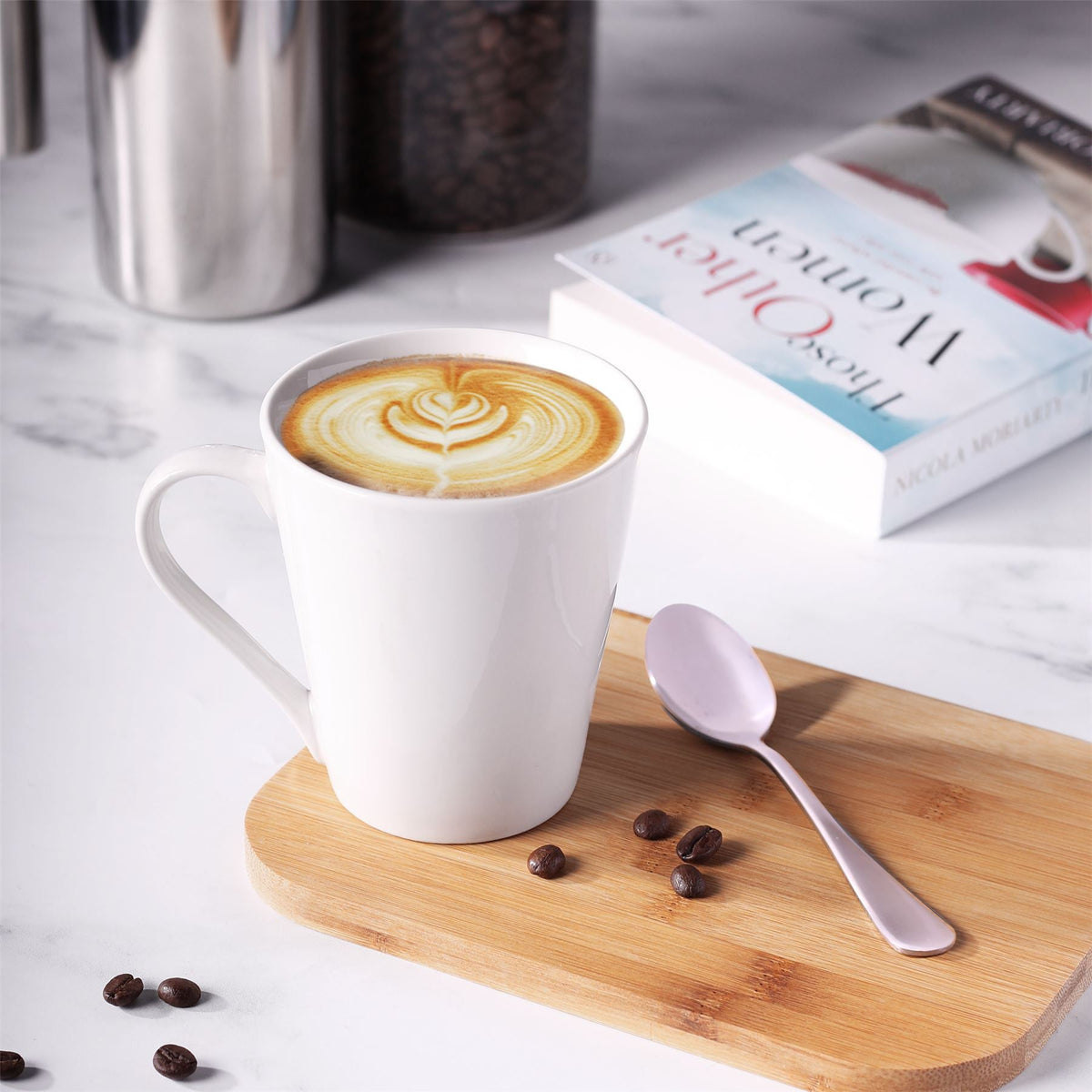 Porcelain White Coffee Mugs - Set of 12 | M&W	