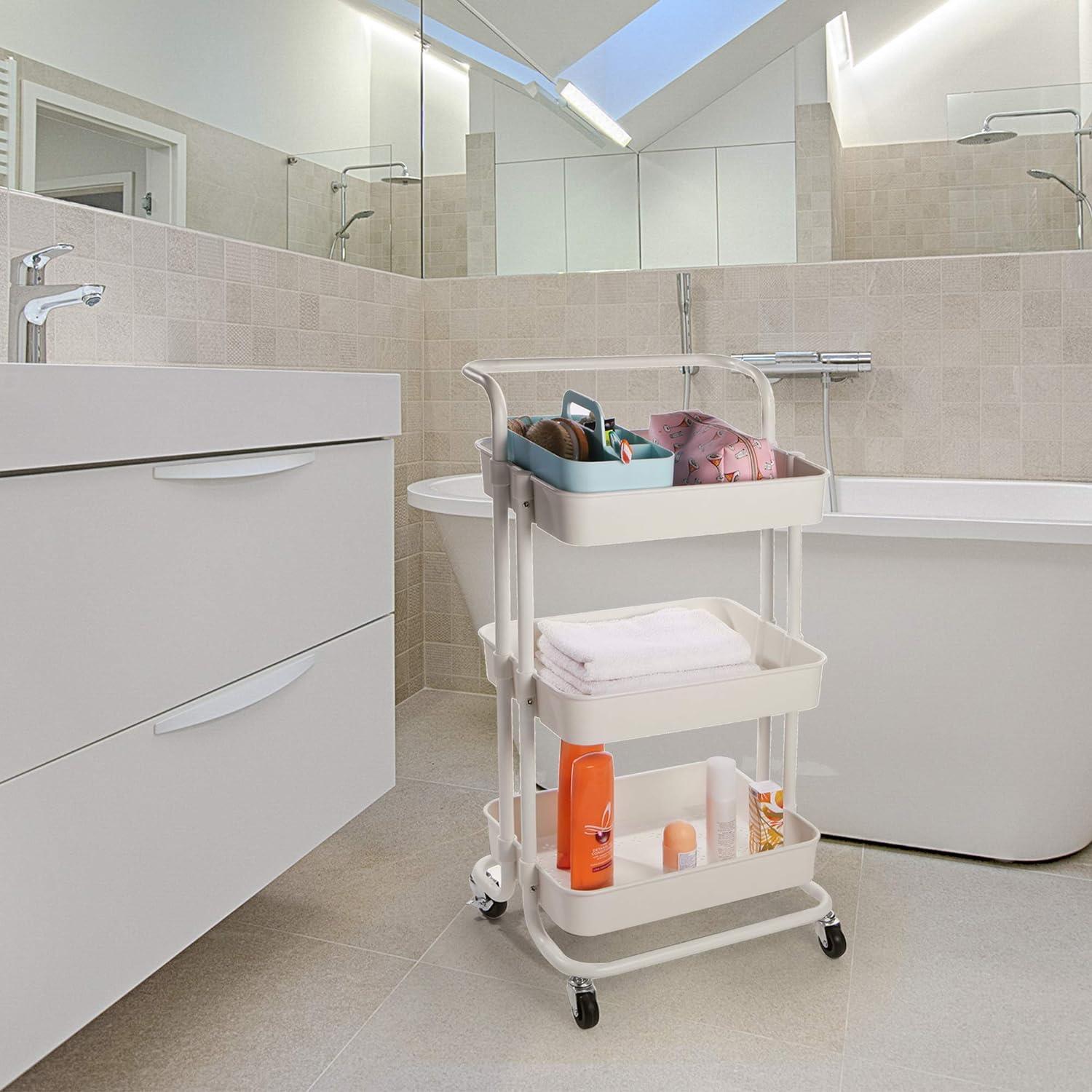 3 Tier Storage Trolley White | M&W	