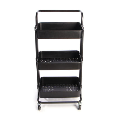 3 Tier Storage Trolley Black | M&W	