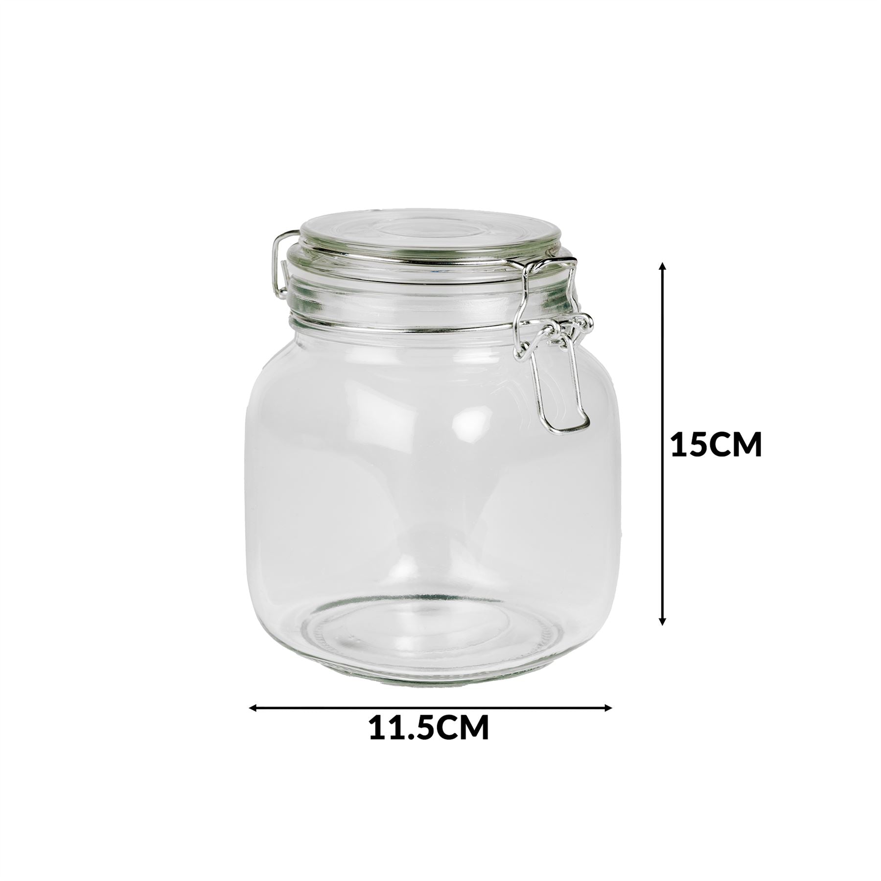1L Glass Storage Jars with Clip Top Lid - Set of 6 | M&W	