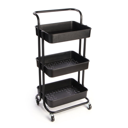 3 Tier Storage Trolley Black | M&W	