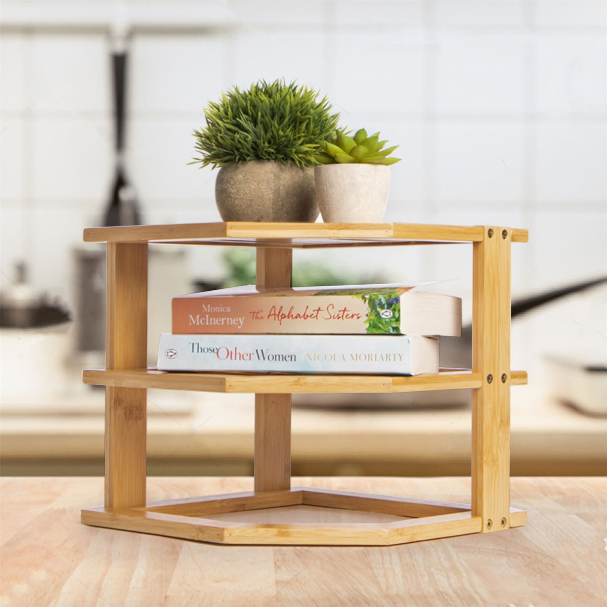 Bamboo 3 Tier Corner Shelf | M&W	