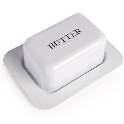Butter Dish with Lid in White | M&W	