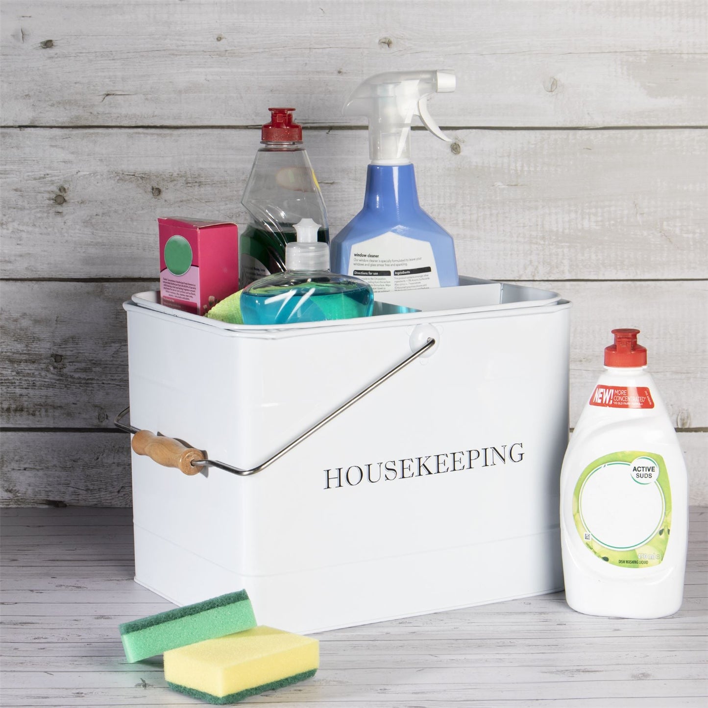 Vintage Housekeeping Cleaning Caddy White | M&W	
