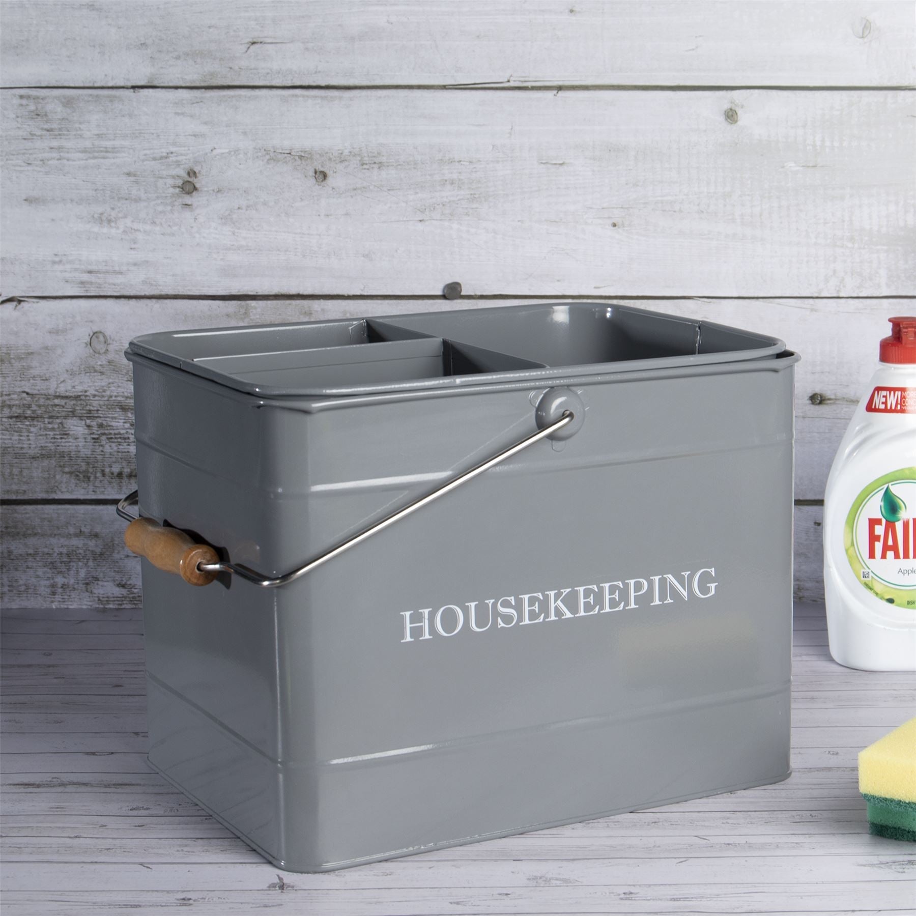 Vintage Housekeeping Cleaning Caddy Grey | M&W	